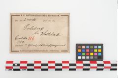 Etiketten zu Bronzegürtelblech (NHMW-PRAE-024046)